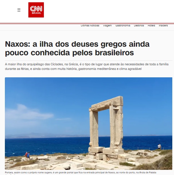 CNN Brazil praises Naxos island!