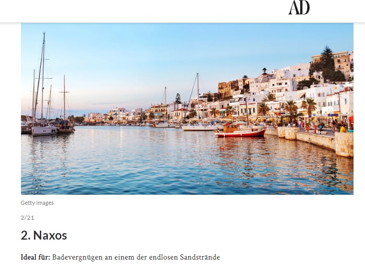 Naxos in the list of 21 islands suggested by Germans for an authentic vacation experience!